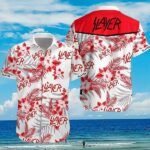 Slayer Band White And Red 2024 Summer Hawaiian Shirt Aloha Shirt Aloha Shirt