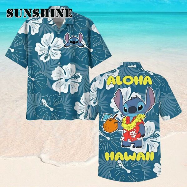 Stitch Blue Dog Button Shirt Aloha Hawaiian Shirt Hawaaian Shirt Hawaaian Shirt