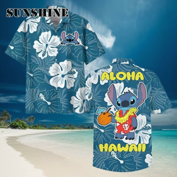 Stitch Blue Dog Button Shirt Aloha Hawaiian Shirt Hawaiian Hawaiian