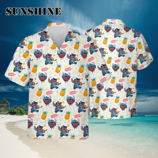 Stitch Pineapple Pattern Hawaiian Shirt Summer Gift For Beach Trip Hawaiian Hawaiian