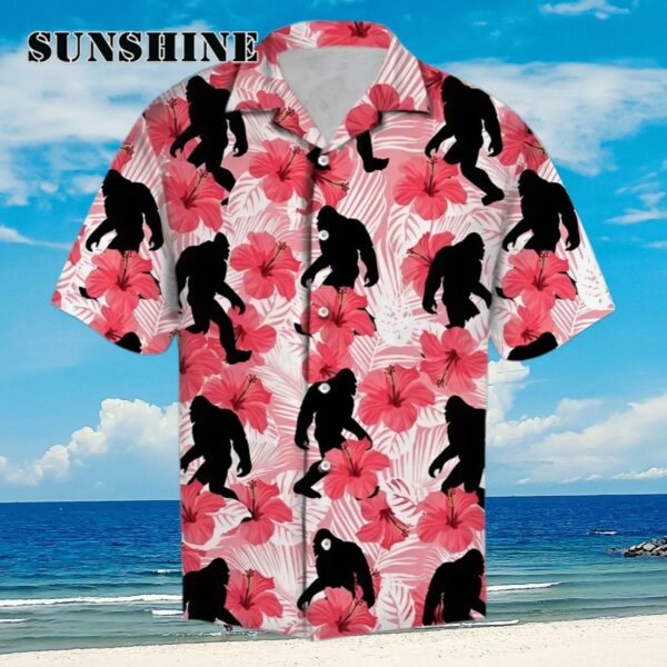 Tropical Flowers Hibiscus Bigfoot Hawaiian Shirt Aloha Shirt Aloha Shirt
