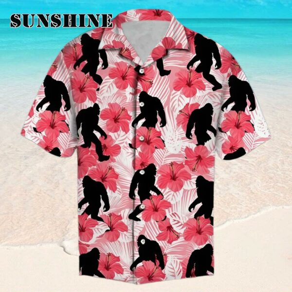 Tropical Flowers Hibiscus Bigfoot Hawaiian Shirt Hawaaian Shirt Hawaaian Shirt