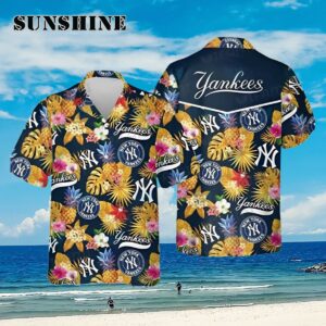 Yankees Hawaiian Shirt Pineapple Tropical Flower New York Yankees Gift Aloha Shirt Aloha Shirt 1