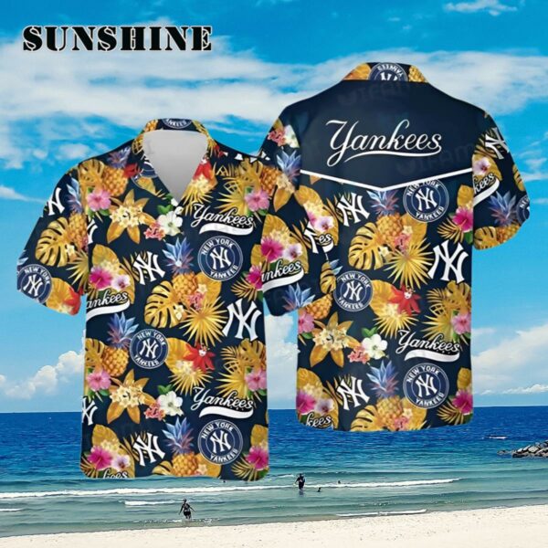 Yankees Hawaiian Shirt Pineapple Tropical Flower New York Yankees Gift Aloha Shirt Aloha Shirt 1