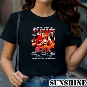 AC DC 1973 2024 51 Years Thank You For The Memories Shirt 1 TShirt