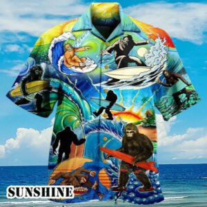 Bigfoot Loves Cool Surfing Hawaiian Shirt Aloha Shirt Aloha Shirt