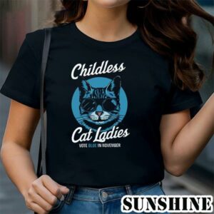 Childless Cat Lady Kamala Harris Shirt Election 2024 Political Shirt Vote Blue 1 TShirt