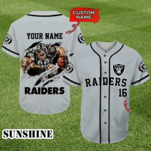 Custom Name and Number Las Vegas Raiders Baseball Jersey NFL Gifts 1 1