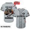 Custom Name and Number Las Vegas Raiders Baseball Jersey NFL Gifts 3 2