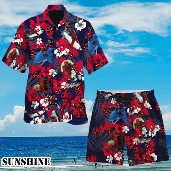 Deadpool Superhero Floral Hawaiian Shirt Aloha Shirt Aloha Shirt