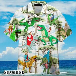 Jesus Ride A Dinosaur Jurassic Park Hawaiian Shirt Aloha Shirt Aloha Shirt