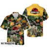 Jurassic Park Dinosaur And Tropical Floral Hawaiian Shirt Hawaaian Shirt Hawaaian Shirt