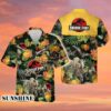 Jurassic Park Dinosaur And Tropical Floral Hawaiian Shirt Hawaiian Hawaiian