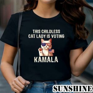 This Childless Cat Lady Is Voting Kamala Harris 2024 Shirt 1 TShirt