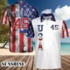 Trump 45 Pro Trump Smoke American Flag Baseball Jersey Hawaaian Shirts Hawaaian Shirts