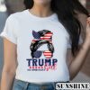 Trump Girl No Apologies Messy Bun Trump 2024 American Flag Shirt 2 Shirt