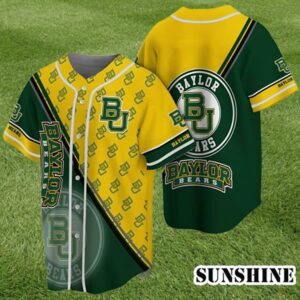 Yellow And Green NCAA Baylor Bears Baseball Jersey Gift 1 1