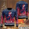 Atlanta Braves Logo Hat Ho Ho Ho 3D Custom Name Ugly Christmas Sweater 4 NENn