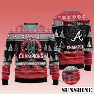 Atlanta Braves WinCraft 2021 World Series Champions Ugly Christmas Sweater 1 1