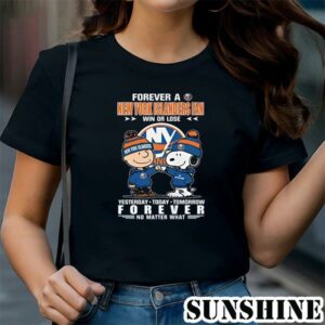 Charlie Brown And Snoopy Forever A New York Islanders Fan Win Or Lose Yesterday Today Tomorrow Forever Shirt 1 TShirt