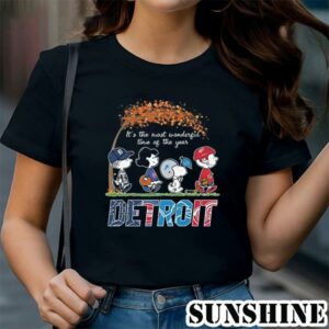 Detroit Lions Tigers Red Wings Snoopy Fall Season Is The Best Shirt 1 TShirt