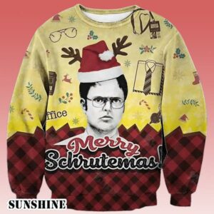 Dwight Schrute The Office Merry Schrutemas Christmas Ugly Christmas Sweater 1 1