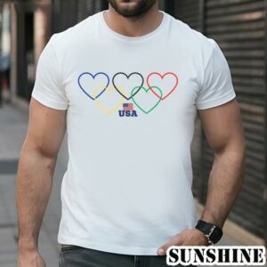 Heart Shaped Olympic Rings USA at Paris 2024 Shirt 1 TShirt