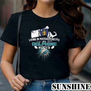 Living In Massachusetts With Dolphins Roots Shirt 1 TShirt