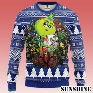 MLB Atlanta Braves Logo Grinch Hug Cute Gift For Grinch Lover Ugly Christmas Sweater 1 1