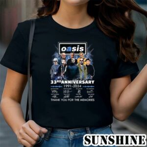 Oasis Live 33rd Anniversary 1991 2024 Thank You For The Memories T Shirt 1 TShirt