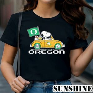 Oregon Snoopy And Woodstock Drives Car Oregon Ducks Flag Shirt 1 TShirt