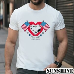 Peanuts Snoopy Since 1776 USA Flag Heart Shirt 1 TShirt