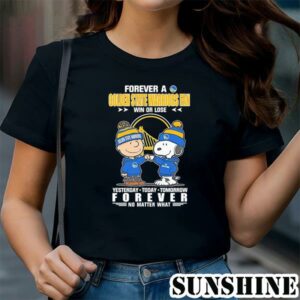 Snoopy And Charlie Brown Forever A Golden State Warriors Fan Win Or Lose Yesterday Today Tomorrow Forever Shirt 1 TShirt