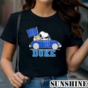 Snoopy Drives Car With Duke Blue Devils Flag shirt 1 TShirt