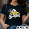 Snoopy Drives Car With Milwaukee Brewers Flag Shirt 1 TShirt