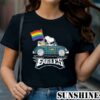 Snoopy Woodstock Drives Car Philadelphia Eagles Pride Flag 2024 Shirt 1 TShirt