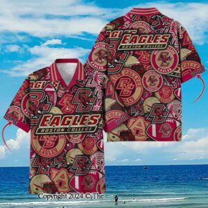 Boston College Eagles Customize Floral Summer Vibe Hawaiian Shirt Aloha Shirt Aloha Shirt