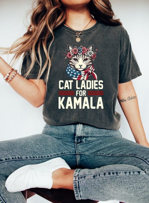 Cat Ladies For Kamala Shirt Cat Lady Shirt Kamala Harris Cat Shirt Democrats Election 2024 Election shirt for Cat LadiesPolitical Shirt 4