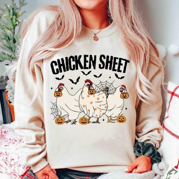 Chicken Sheet Shirt Chicken Ghost Shirt Halloween Chickens Shirt Spooky Chicken Halloween Gifts 1