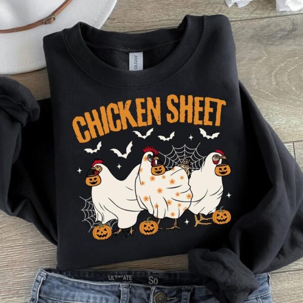 Chicken Sheet Shirt Chicken Ghost Shirt Halloween Chickens Shirt Spooky Chicken Halloween Gifts 2