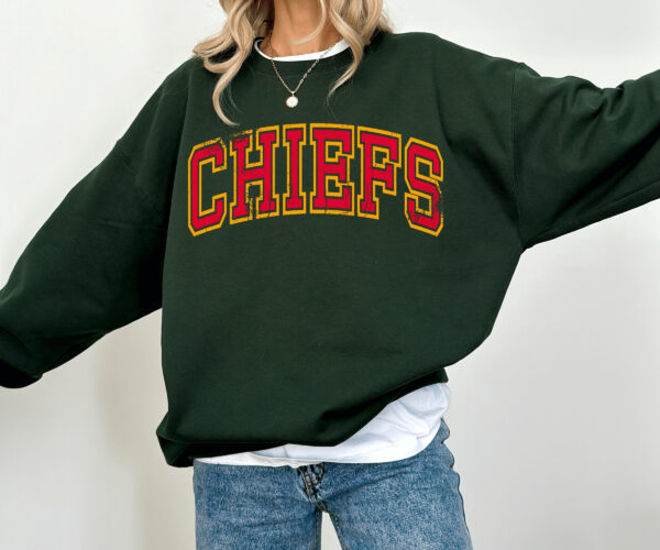 Comfort Color Retro Chiefs Shirt Kansas City Football Sweatshirt Kansas City Shirt Kansas City Retro Style Sweatshirt Kansas City Hoodie 1