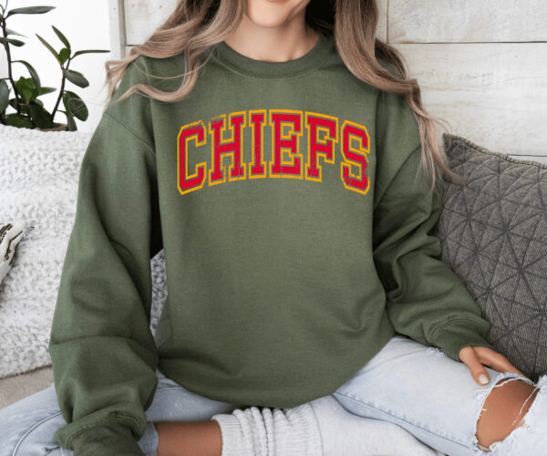 Comfort Color Retro Chiefs Shirt Kansas City Football Sweatshirt Kansas City Shirt Kansas City Retro Style Sweatshirt Kansas City Hoodie 6