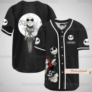 Custom Jack Skellington Baseball Jersey Nightmare Before Christmas Shirt Jack And Sally Jersey Shirt Horror Movie Fan Gift 1