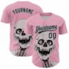 Custom Light Pink Black Silver 3D Halloween Authentic Baseball Jersey Custom Halloween Baseball Jersey Gift Baseball Lovers Team Jerseys 1