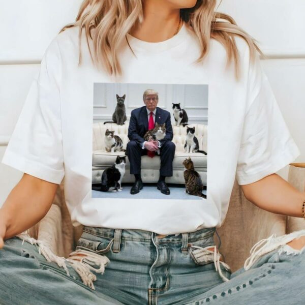 Cute Cats on Sofa With Trump Shirt Unique Animal Lover Gift 2 2