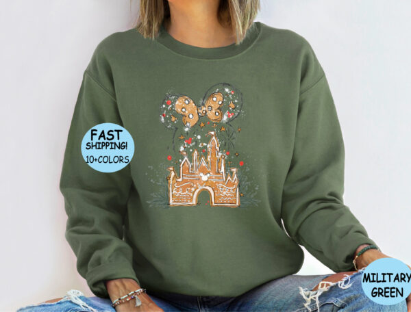 Disney Gingerbread Castle Shirt Christmas Castle Shirt Disney Christmas Shirt Mickey Christmas Shirt Disney Christmas Family Shirts 5