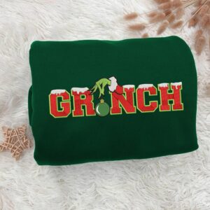 Embroidered Grinchmas Sweatshirt Whoville Xmas Shirt Funny Christmas Gift for Friend ESA131 1