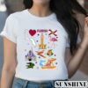 Florida Map Hand Drawn Florida State Symbols And Icons T shirt 2 Shirt