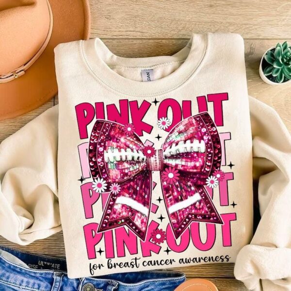 Football Pink Out Shirt Breast Cancer Football Shirt Breast Cancer Awareness Shirt Pink Ribbon Shirt 4 1