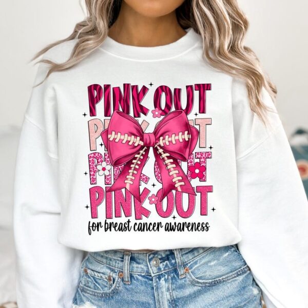 Football Pink Out Shirt Breast Cancer Football Shirt Breast Cancer Awareness Shirt Pink Ribbon Shirt 4